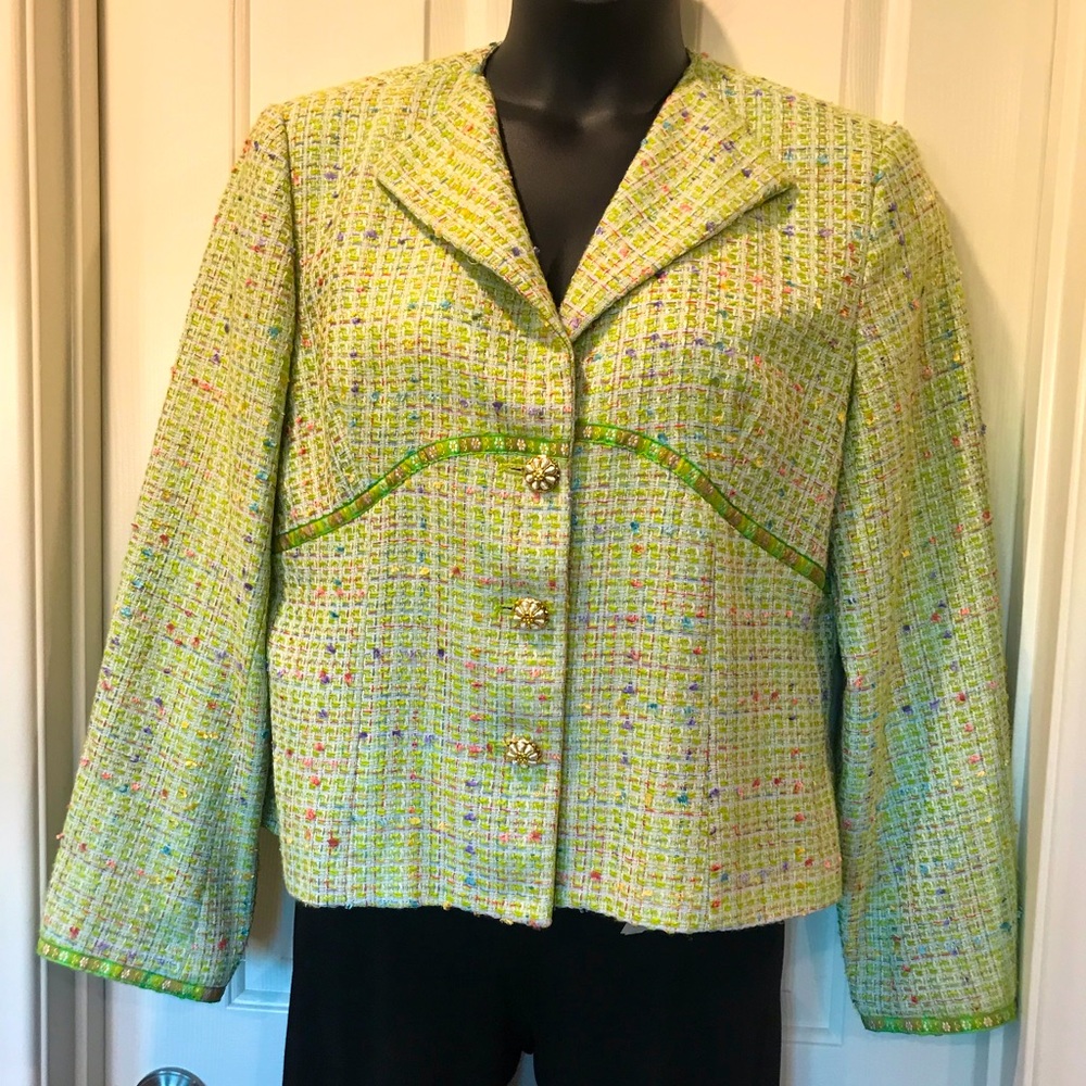 Vintage Pastel Green Tweed Jacket Gem